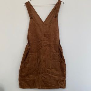 Brown corduroy jumper dress
